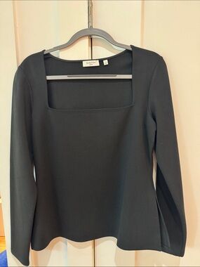 Aritzia Babaton Black Long Sleeve Square Neck Top